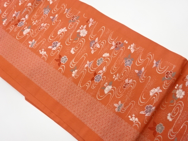 リサイクル　流水に桜模様織出し名古屋帯